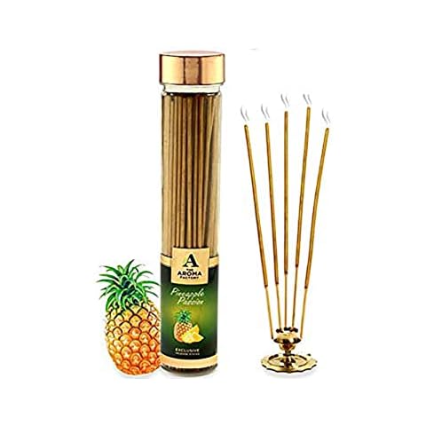 The Aroma Factory Agarbatti, Luxury Pineapple Incense Sticks, Low Smoke & Zero Charcoal, Premium, Fresh, & Fruity Fragrance for Home, Meditation, 100g Cover