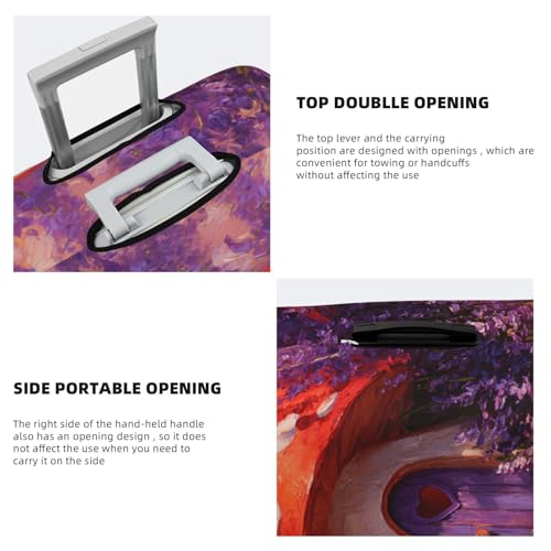 Whimsical Mushroom House Elastic Travel Luggage Covers Dustproof Scratch-Resistant Suitcase Protector Fit 22-24 Inch3