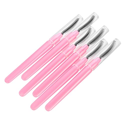 Beatifufu 6 Pack Silicone Mascara Brushes Eyelash Applicator Set Comb Eyebrow Wand for Travel Soft for Natural Dramatic Lash Styles