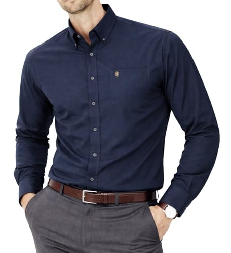 Chemise Oxford homme grand confort taille 2XL bleu marine bureau chic