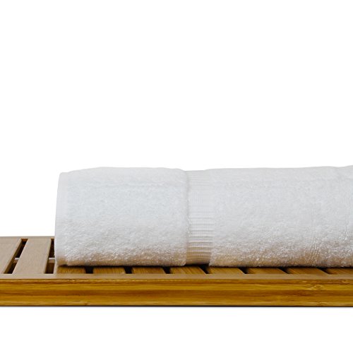 Image of Bare Cotton Luxury Hotel & Spa Towel Turkish Bath Towels Dobby Border, White, Set of 4