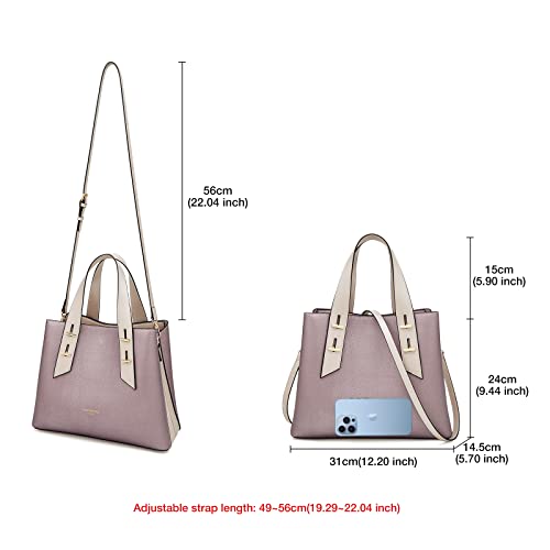 Image of LAORENTOU Women Crossbody Handbags Genuine Leather Satchel Handbags for Women Top-handle Shoulder Tote Purses