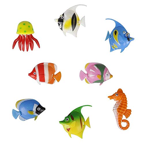 EPRHY Künstliche Kunststoff-Lampe, für Aquarien, tropische Fische, Quallen und Seepferdchen, 8 Stück Cover