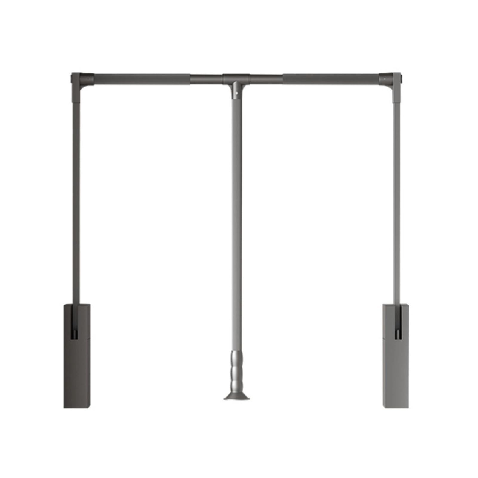 GTHTUHFD Adjustable Pull Down Closet Rod With Pneumatic Buffer, 550-1200Mm Wardrobe Rail For Hanging Clothes, Load-Bearing 25Kg, Space-Saving Lift System Grey-510-660mm