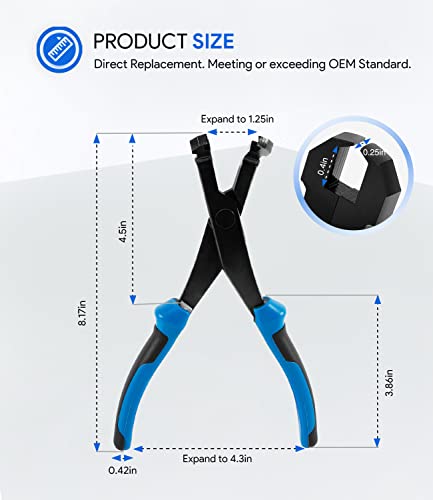 70301 Heavy Duty Angled U-Joint Snap Ring Pliers 8'' For Automotive And Medium Duty Trucks, Cars, Equipment, And Atv / Utv, 75 Degree Plastic Push Pin Pliers For Use With Class 1 - 5 Vehicles, 70301 #TOP5