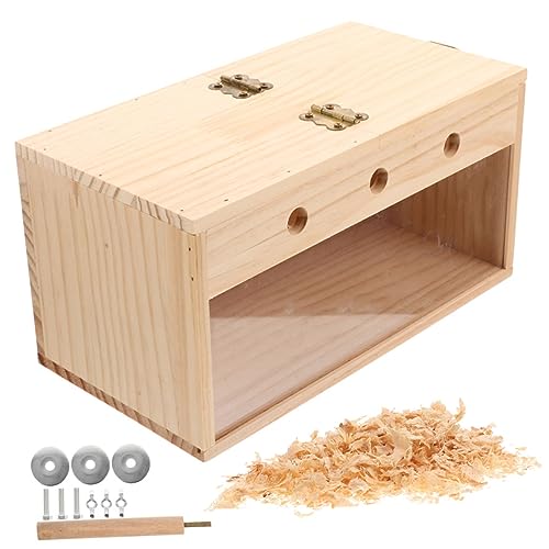 DRESSOOS 箱 オウム 飼育 箱 インコ 巣 鳥 おもちゃ インコ用 吊り下げ 鳥 ハウス 庭 鳥 ハウス 木製 鳥 巣 インコ 用品 木製 鳥 巣 鳥 巣 用 ケージ