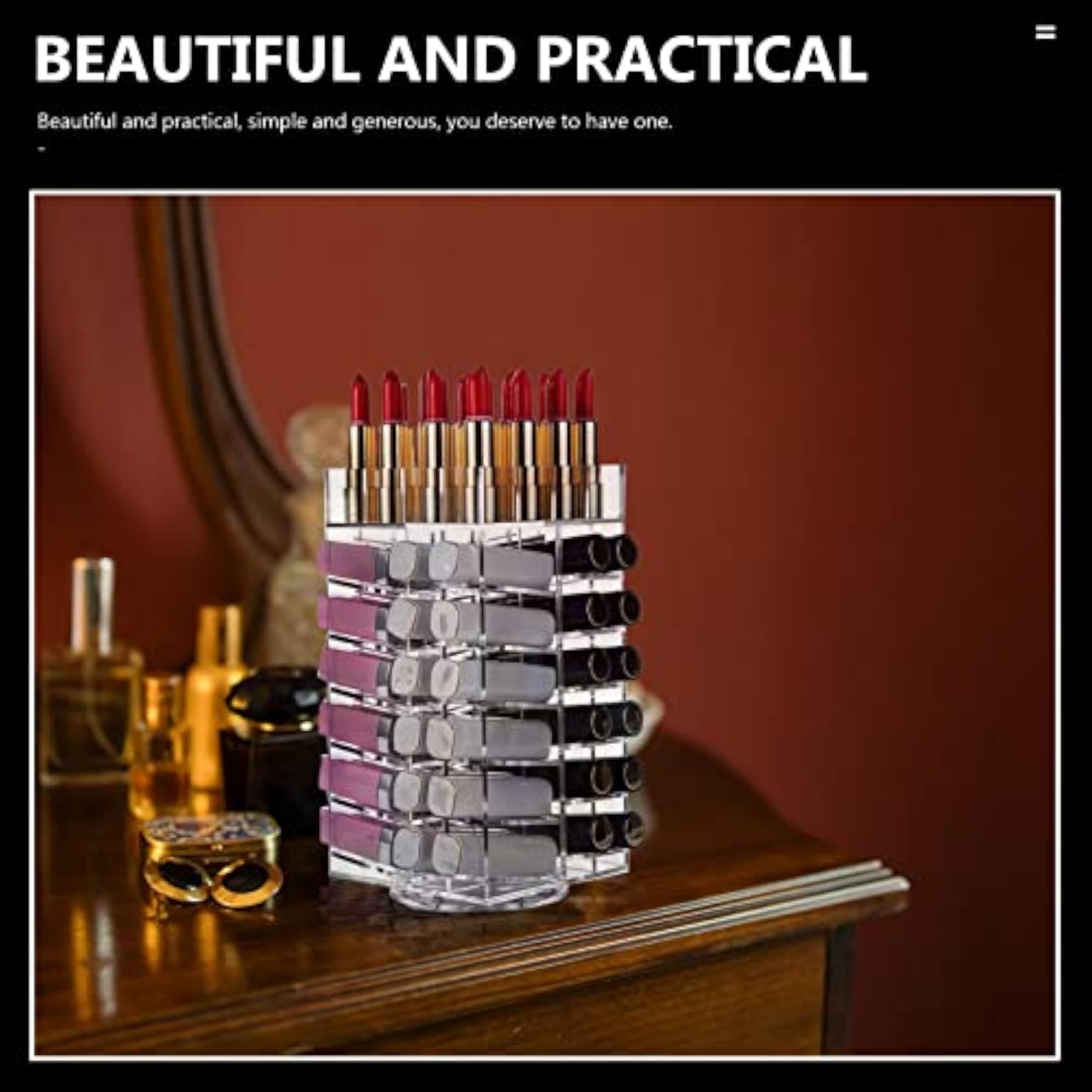 Transparent Lipstick Display Case for Cosmetics