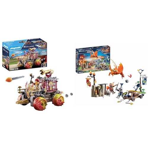 PLAYMOBIL Novelmore 71299 Burnham Raiders & Novelmore 71210 Novelmore vs. Burnham Raiders - Turnierplatz, Spielzeug für Kinder ab 4 Jahren