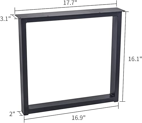 Miniatura 2 de Patas de metal para mesa de 16 pulgadas, color negro, mesa auxiliar, muebles de mediados de siglo, paquete de 4 unidades inclinadas oblicuas para