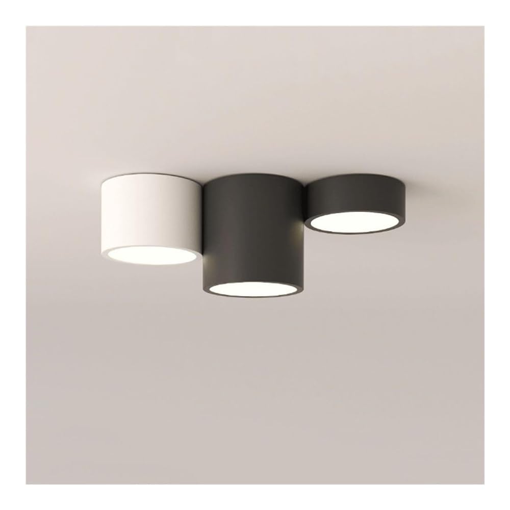 TONFON Cylindrical LED Ceiling Lamp Black and White Ceiling Light Entrance Cloakroom Downlight Ceiling Light Fixture for Hallway Balcony Entryway Foyer Stairwell Aisle Loft Restaurant(Medium)