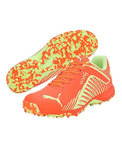 Puma Men 22 FH Rubber Cricket Shoe Ultra Orange-Fast Yellow - Image 7