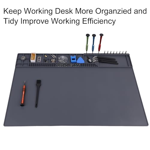 Image of Premium Heat Resistant 932F 22 inchx 14.2 inch Magnetic Silicone Soldering Mat Electronics Repair Mat for Cell Phone Computer Laptop Repair