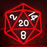Symone DND Dice Neon Signs for Wall Decor,Dimmable Dungeons and Dragons Dice Game Sign,USB Powered Neon Light for Role Playing Bar Man Cave Game Room Birthday Party Gifts (13 * 11.6in)