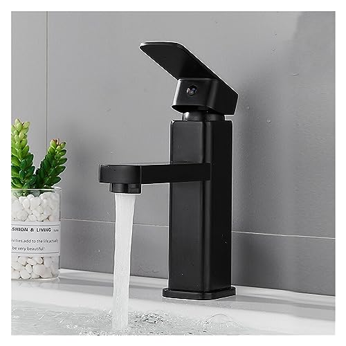 Robinet de vanité noir anti-calcaire mitigeur monotrou lavabo - 3