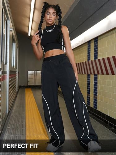 Image of GRECIILOOKS Track Pants for Woman | Parachute Pant for Women Baggy | Loose Trousers for Women | Baggy Cargo Pant's for Woman | Trendy Parachute Pants for Travel & Everyday (Available in Plus Size)