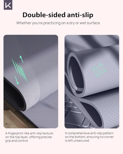 Image of KEEP Extra Wide Yoga Mat, 7mm Thick 72 inch x 32 inch Exercise Mat | 7mm thick Extra wide yoga mat with carry strap for home workout, yoga, exercise and Pilates