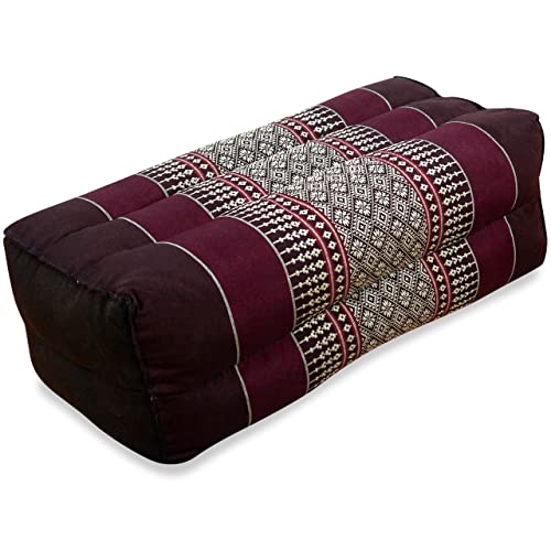 Livasia | Coussin de Méditation en Kapok | Bolster de Yoga | 33 x 19 x 12 cm | Coussin de Soutien Rectangulaire | Asanas
