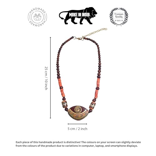 Image of AAKRITI ART CREATIONS Boho Tribal Handcrafted Ethnic Necklace Collection | Mandala, Dreamcatcher, Sunburst & Moonstone Designs | Artisan Collar, Lariat & Pendant Statement Jewelry for Women