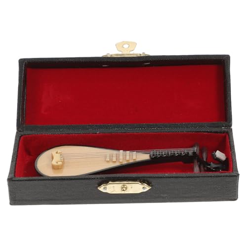 TOYANDONA Modelo Miniatura de Pipa de 10 CM Soporte y Caja Accesorio para Fotográfico y Decoración Instrumento Musical Tradicional Chino