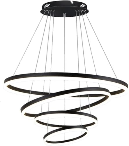 Suspension LED 4 anneaux LAUMZX lustre dimmable 120W salon