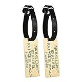 Set of 2 Custom Two Sided Engraved Solid Brass Luggage Tag with Leather Strap - Personalized Gift