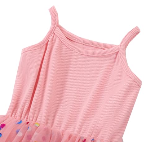 Image of GSVIBK Baby Girls Tutu Dress Sleeveless Toddler Cotton Tulle Skirt Princess Party Prom Dresses