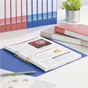 TANOSEE 【お徳用セット】 TANOSEE リングファイル （PP表紙） A4タテ 2穴 260枚収容 背幅42mm ブルー 1セット （10冊） 【×５セット】 【お徳用 まとめ買い お買い得 業務用 割引 】 文房具・事務用品 オフィス用品 ファイル・バインダー クリアケース・クリアファイル