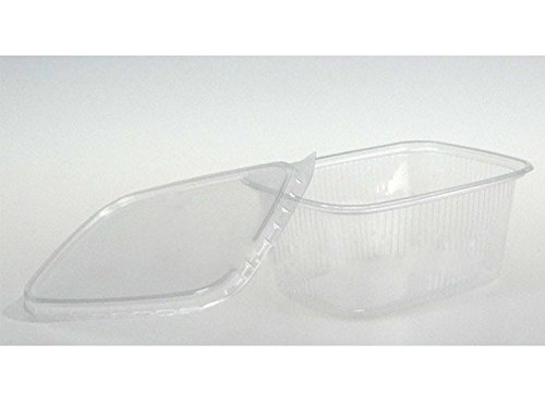 Feinkostbecher mit Deckel 200ml, 1000 Stück, Transparent, Rund, Spülmaschinenfest, Clip-on Verschluss, 0,2 Liter, simplistisch, Lebensmittelbehälter, Becher, Take-Out