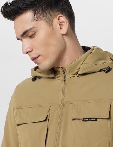 Image of Qube By Fort Collins Men's Regular Fit Lightweight Winter Jacket - Textured Fabric, Warm & Stylish Outerwear