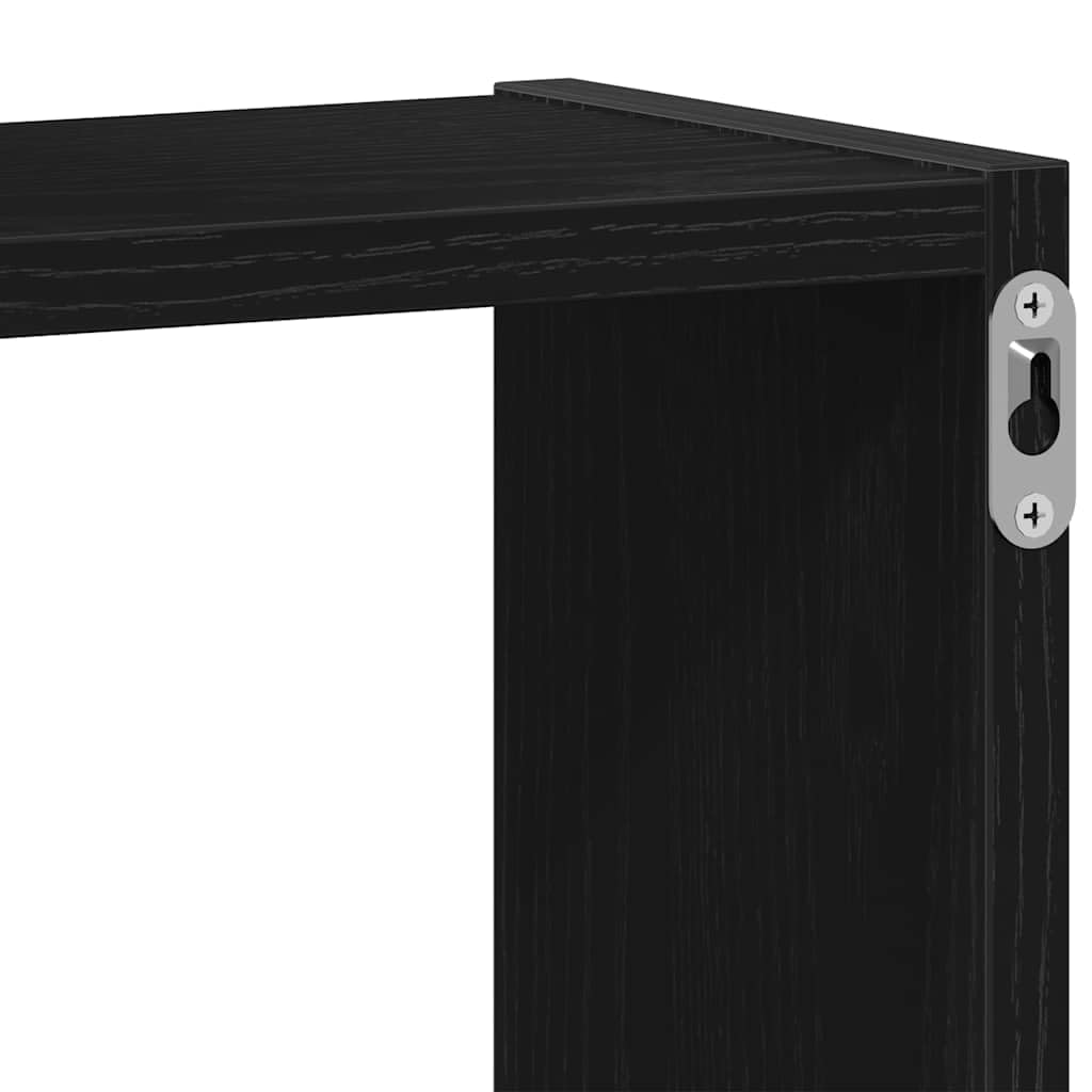 Estante de pared 68 x 15 x 68 cm, roble negro, 3 compartimentos, capacidad de carga 40 kg, material de madera, para salón, pasillo, dormitorio, cocina