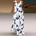 Royal Blue Sleeveless for Ladies Summer Fall Vneck Spandex Flower Print Maxi Long Loose Fit Lounge Dresses Womens 2025 Clothes Fashion Country Concert Y2K L