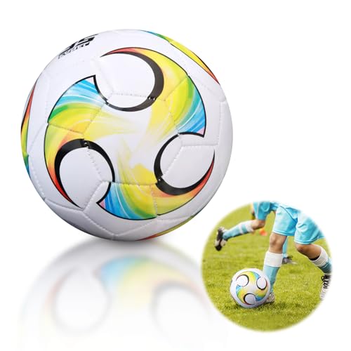 WUIOWPPIC Farbig Fußball Größe 5, Anti-Luftaustritt Professioneller...
