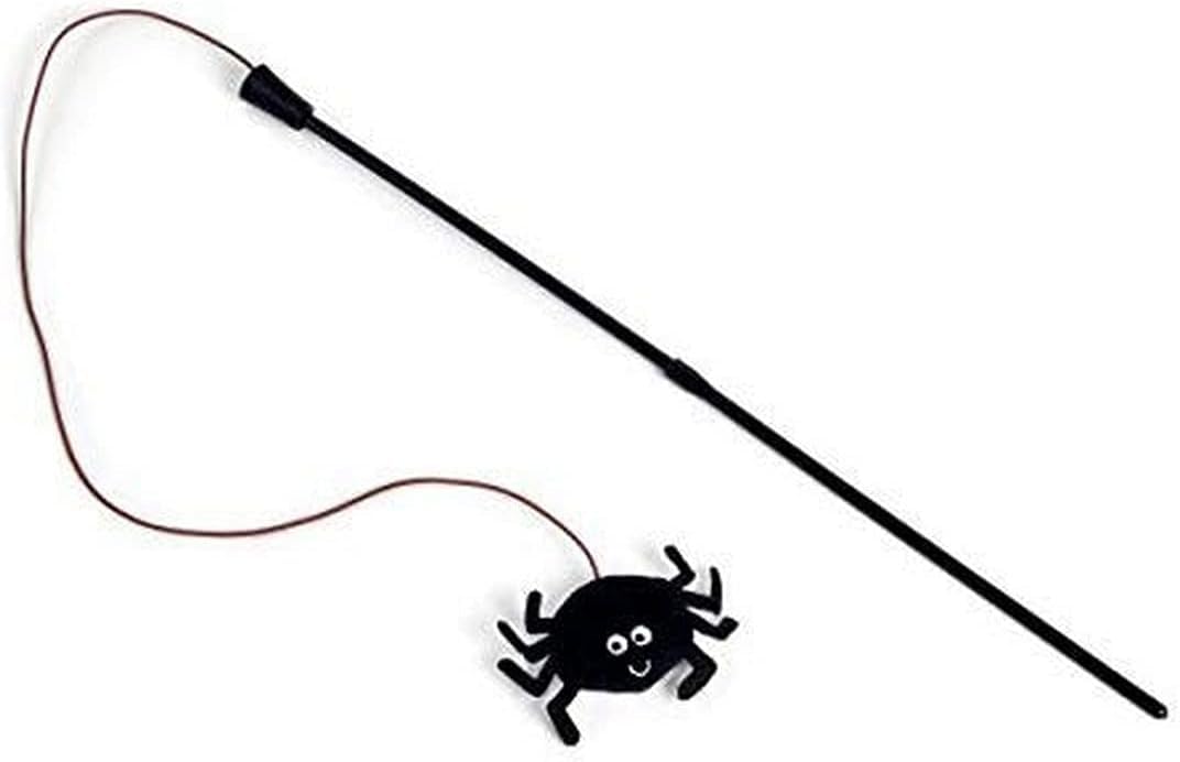 Petface Catnip Spider Teaser Interactive Cat Toy for Indoor and Outdoor Cats and Kittens, Filled with Natural Catnip, Play Wand for Batting & Chasing Fun