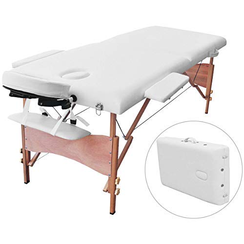 Giantex Massage Table Portable SPA Bed Facial Beauty, 84"L 2 Fold 34 Wide