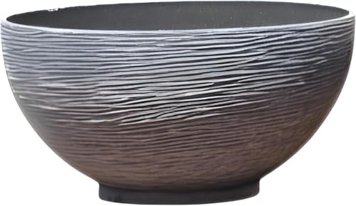 DancJulie金魚鉢 大型 屋外飼育 メダカ 鉢 睡蓮鉢 ビオトープ プラスチック製の模造石 陶器の風合いとプラスチックの軽さを両立 軽量で頑丈 割れにくい 水生植物・水草栽培に適 飾りとしても活用 池風 大型植木鉢風 植物・魚の共生可能 (ライトグレ