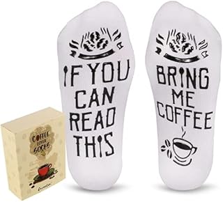 Cavertin Women's Novelty Bring me Chocolate Socks, Coffee Socks with Gift Box (Coffee)