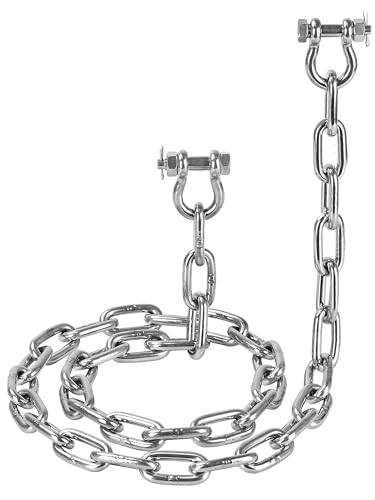 OULEME 5/16 x 4 FT 316 Stainless Steel Boat Anchor Chain Kit Marine Grade Heavy-Duty Anchor Lead Chain with 2 Anti-Off Shackles for Boats Pontoons Deck & Sailboats