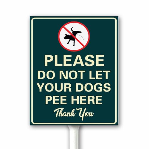 No Peeing Dog Sign With Metal Stake, No Pooping Signs for Yard, Pick Up After Your Dog Signs, Be Respectful Lawn Decor, Protect Your Beautiful Lawn or Yard, 20x30 CM Rust Free Aluminum