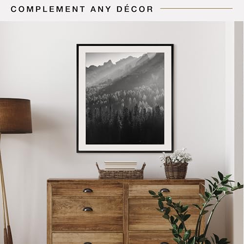 Image of MCS Everline Collection 28x34 Matted Poster Frame with 24x30 Picture Display, Black Vertical & Horizontal Wall Hanging Large Frame for Photos, Posters & Art Prints (1-Pack)