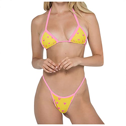 Bikini de dos piezas sexy que realza el busto copa D con talla M