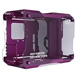 Obudowa Mini ITX, Obudowa do Gier Mini ITX PC Micro MATX ITX Mini Tower Obudowa Komputera, System Chłodzenia Wodą Obudowa DIY, z USB3.0, Interfejs, Fioletowy