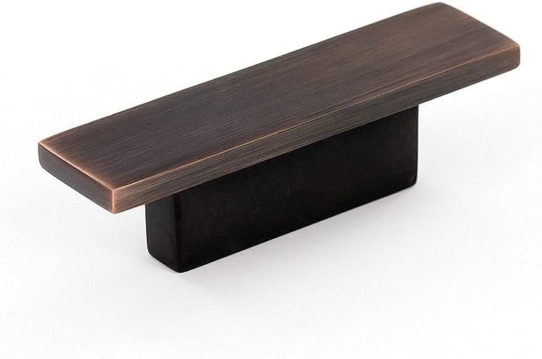 Richelieu Hardware BP5139632BORB Flemingdon Collection 2 3/4-inch (70 mm) x 11/16-inch (17 mm) Brushed Oil-Rubbed Bronze Modern Rectangular Cabinet and Drawer Knob for Kitchen, Bathroom, and Furniture