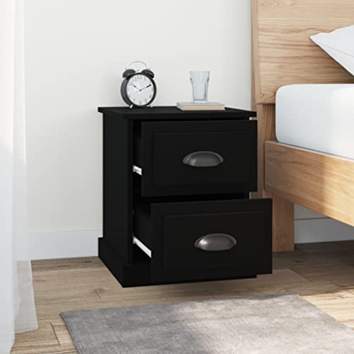 Table de chevet en bois noir au design moderne et compact