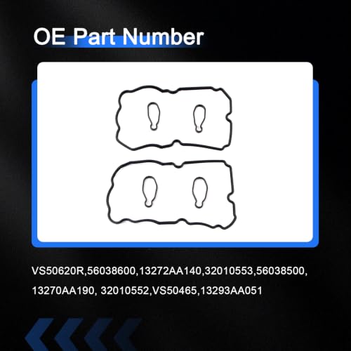 Image of AUCERAMIC VS50620R Valve Cover Gasket Set Fit for 2004-2020 Saab 9-2X Subaru Baja Forester Impreza Legacy Outback WRX STi 2.5L H4 2458cc Replace# 13270AA190, 13272AA140