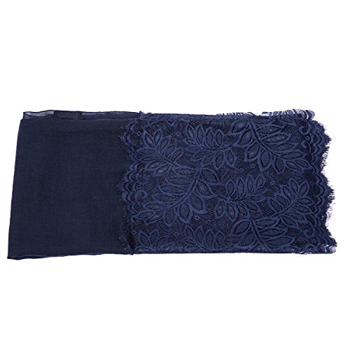 Women Lightweight Fashion Lace Scarf Winter Wrap Shawl Gzcvba Soft Evening Coverup (Navy)