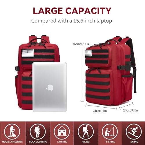 Image of Wotony Military Tactical Backpack for Men Waterproof Daypack 3 Day Assault Pack Molle Bag with Water Bottle Holder