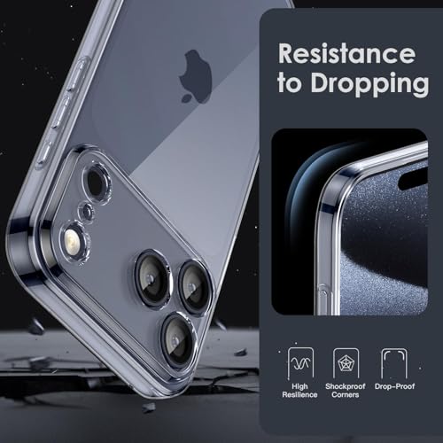 Image of REALCASE Stylish Silicone Back Cover Case for iPhone 17 Pro Max | Scratch Resistant Protective Crystal Clear Transparent Shock Proof Bumper Back Cover Case for iPhone 17 Pro Max