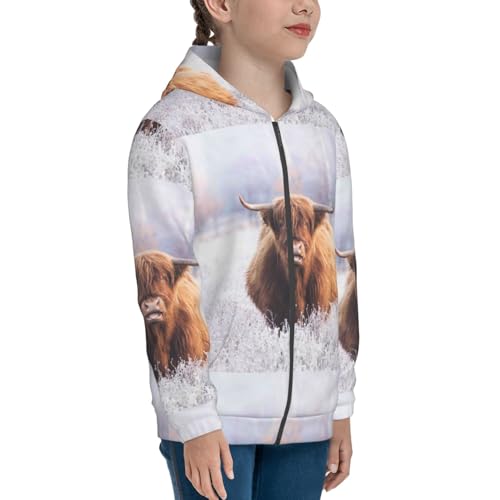 Yak Kid Hoodies Boys Zip Up Sweatshirts Girls Pullover with Pocket4