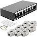 Produktbild HB-DIGITAL 8-Port Patchpanel Patchfeld Verteilerfeld 1 HE 8x CAT 7 RJ45 Keystone Jack Modul vollgeschirmt STP 10 Gbps Kompatibel mit Verlegekabel Netzwerkkabel Ethernet LAN - Schwarz