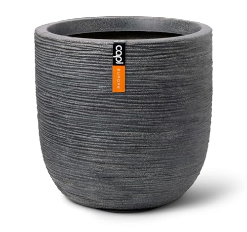 Capi Europe - Blumentopf Kugel Waste Rib NL - 43x41 - Terrazzo grau - Öffnung Ø35 - Blumentopf für den Innen- und Außeneinsatz - KTGR933